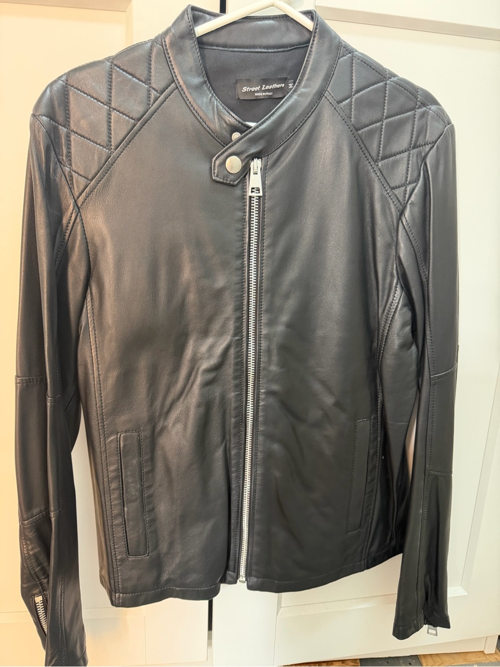 Black Quilted Leather Jacket